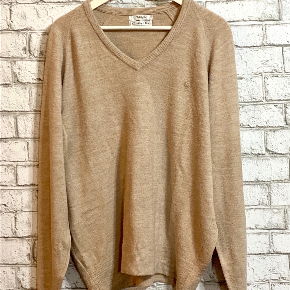 Christian Dior Vintage V-neck Acrylic Sweater M